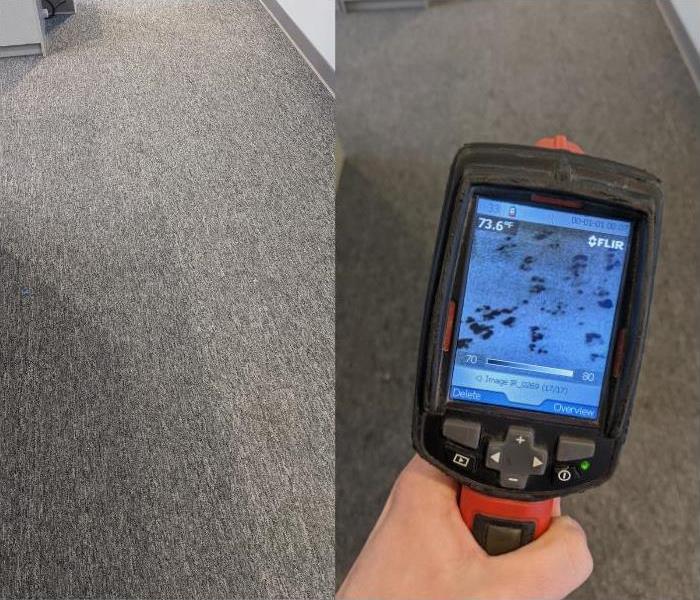 Thermal Imaging Camera showing footprints on carpet