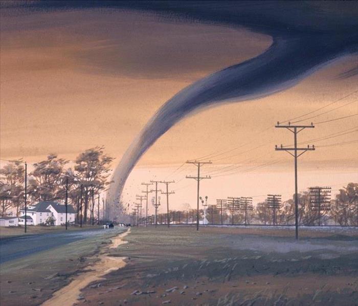 Tornado hitting ground