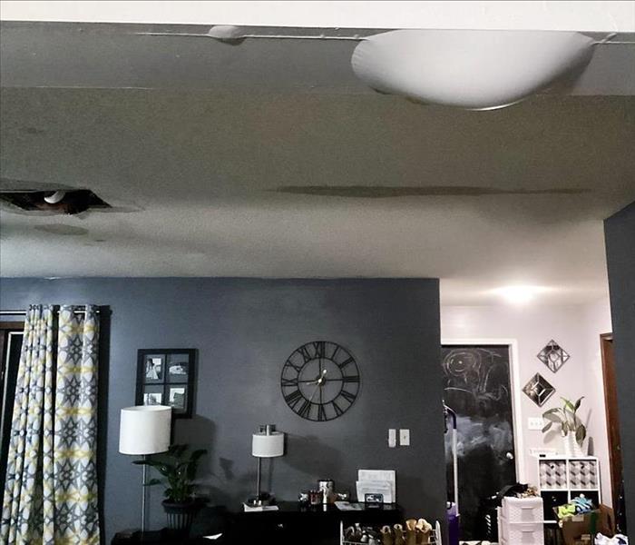 Water bubble in ceiling from water damage